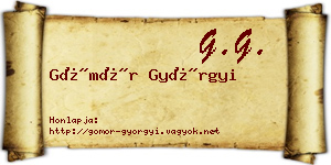 Gömör Györgyi névjegykártya